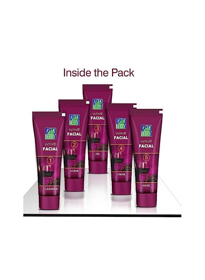 Astaberry Wine Mini Facial Kit, 5 Step for Skin Brightening - Image 3