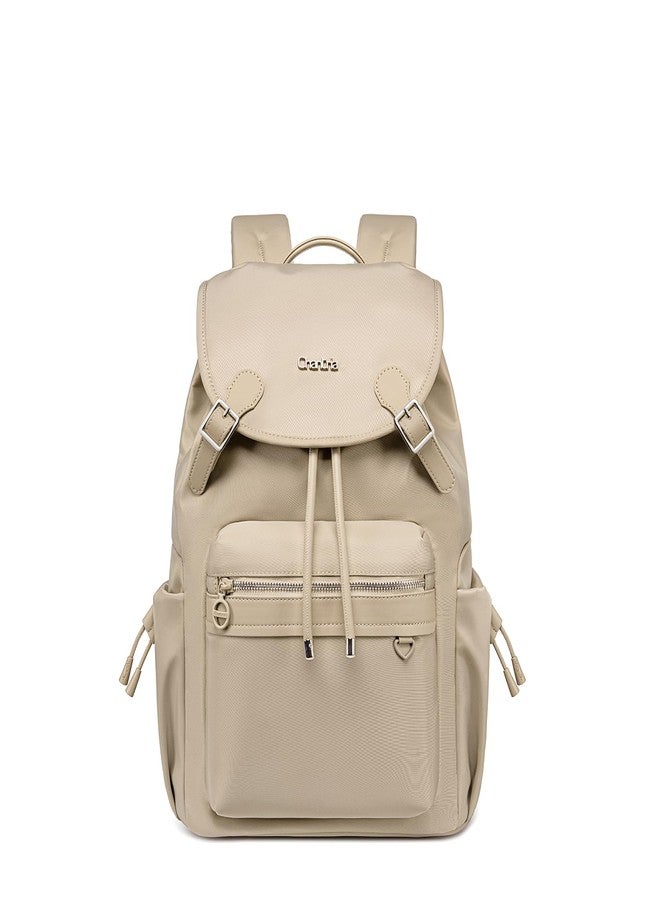 Chantria Laptop Backpack for Women 14-inch Work Office Backpack 18L Capacity Laptop Bag College Bag Water-repellent Casual Backpack for Travel (Khaki) - Image 1