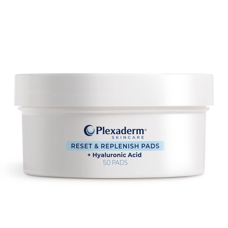 Plexaderm Reset and Replenish Pads with Hyaluronic Acid - remove Dirt, Oil & Makeup and Hydrate Skin - Image 1