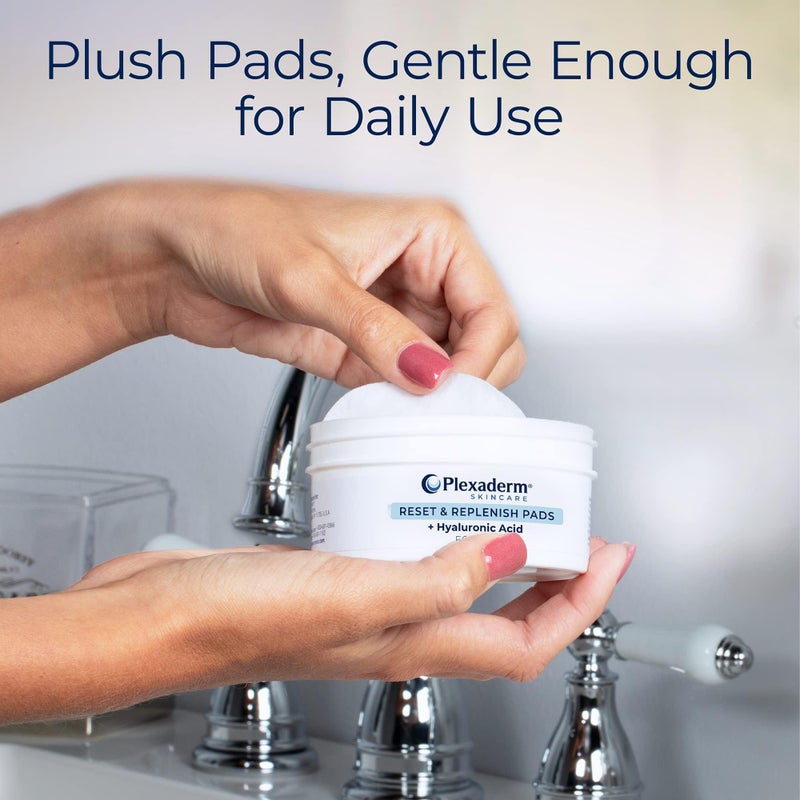 Plexaderm Reset and Replenish Pads with Hyaluronic Acid - remove Dirt, Oil & Makeup and Hydrate Skin - Image 4