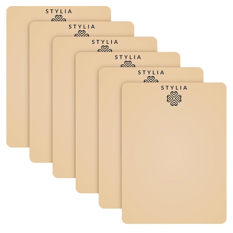 Stylia Microblading Practice Fake Skin Silicone Sheet for Eyebrow Tattoo Micro Blading and Needling Fake Skin for Tattoo Eye Brow Makeup Tattoo Skin Practice Kit Supplies 6 Blank Double Sided