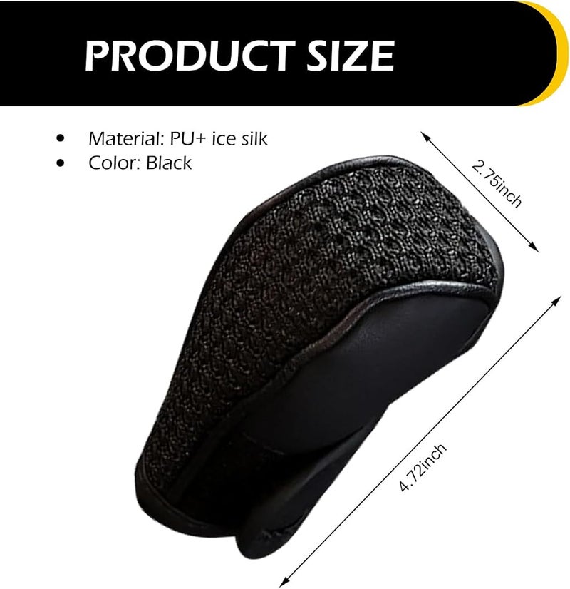 Dogary 1 PC Car Gear Shift Cover, Anti-Slip Shifter Knob Cover, Anti-Scratch Leather Stick Shift Protector, Universal Car Decoration Accessories, for Truck, SUV, RV (Black) - Image 2