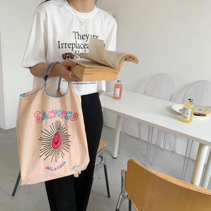 24271 Internet Red Day Niche Embroidered Shopping Bag Nylon Handbag Student Shoulder Bag Environmentally Friendly Lunch Bag - Image 5