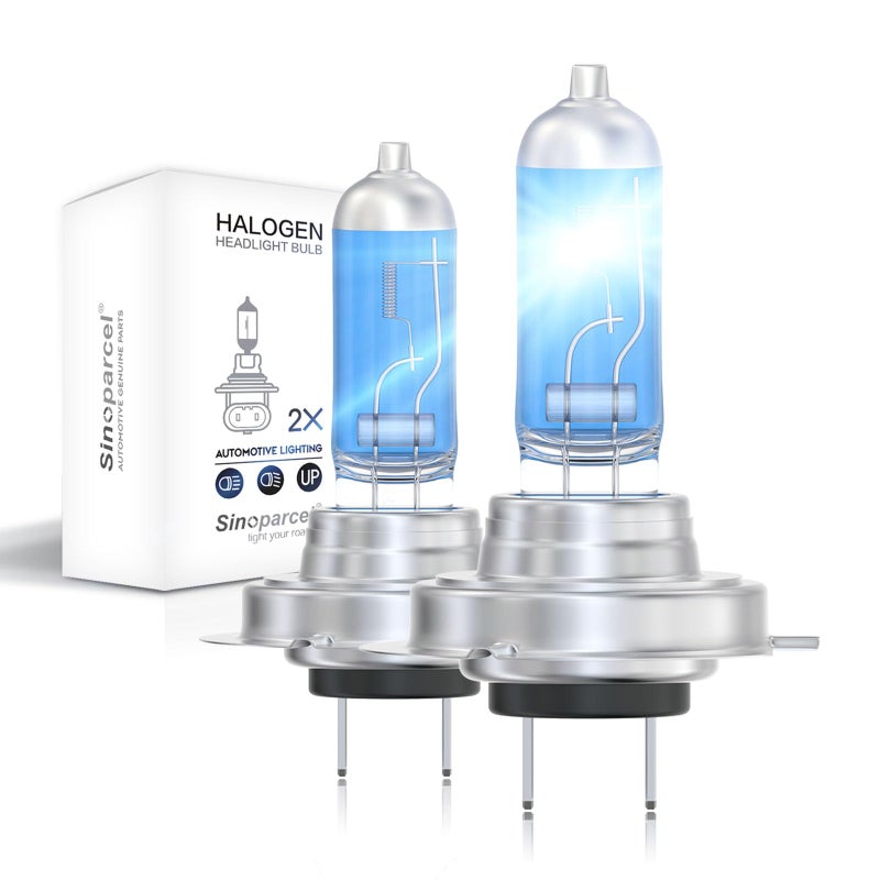 Sinoparcel H7 Halogen Headlight White 5000K High or Low Beam Fog Light Bulb Brighter Replacement for Standard 55W Bulb Pack of 2