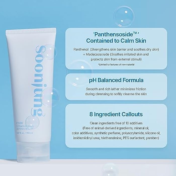 ETUDE SoonJung 5.5 Foam Cleanser, Face Wash for Sensitive Skin, Soft Bubble, Hypoallergenic Cleansing, Mild Deep Cleansing, Low pH Level, Panthenol, Madecassoside, Korean Skin Care, Beauty (5.1 Fl Oz) - Image 3