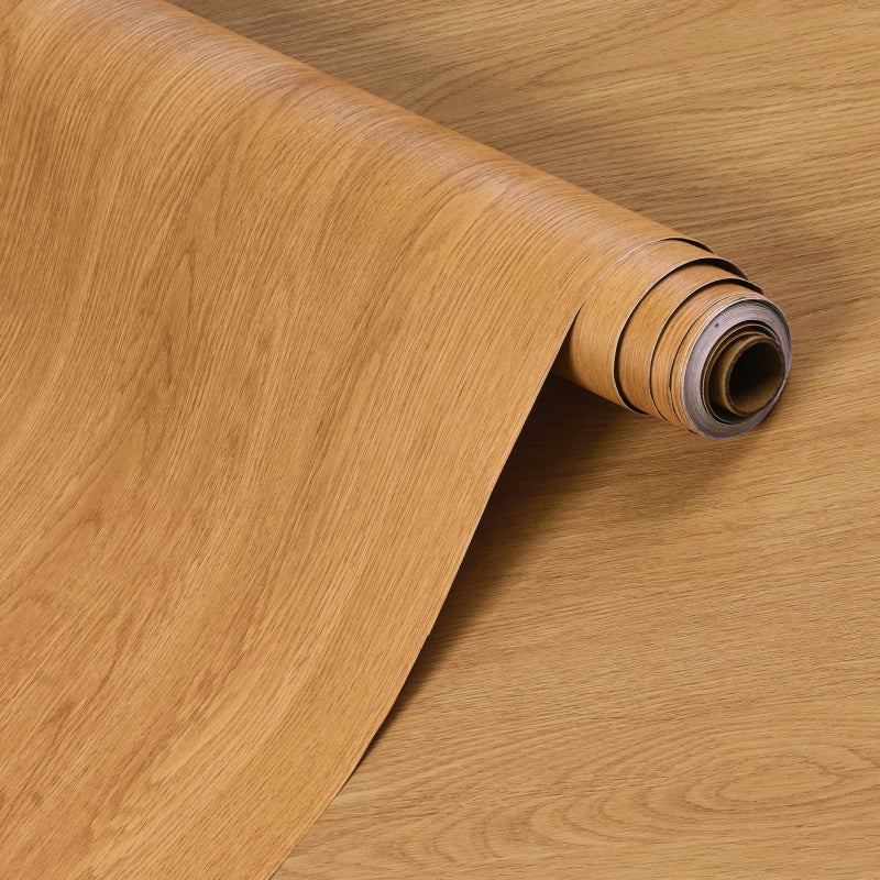 Boobest Brown Wood Contact Paper Peel and Stick Wood Grain Wallpaper Self Adhesive Waterproof Removable Walnut Contact Paper for Cabinets Countertops Vinyl Wrap 15.7"x118" Wood Laminate Sheets for Furniture - Image 1