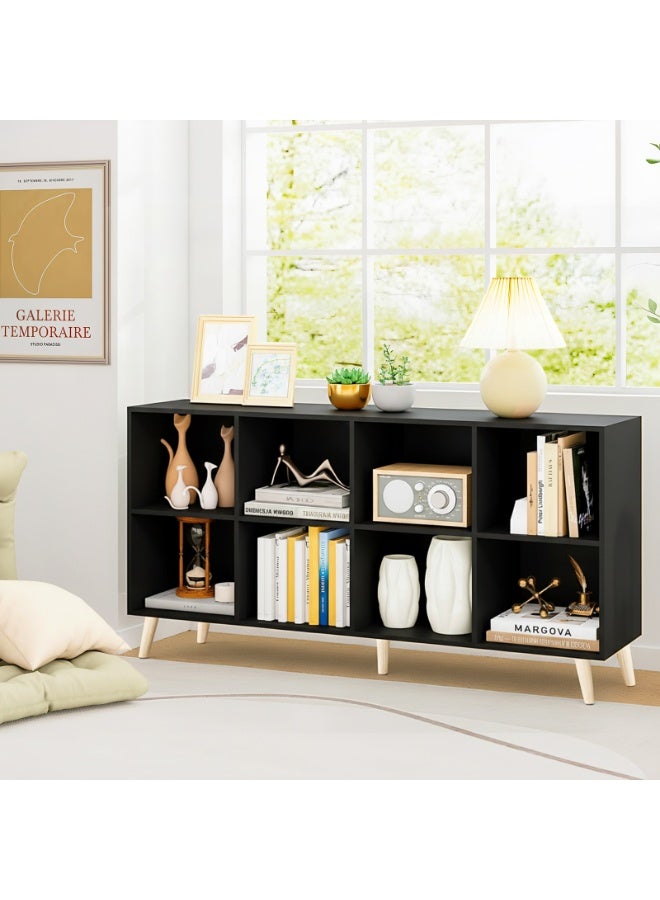 ACPLAY Open Cube Low Bookcase,2-Tier Freestanding Storage Display Cabinet Organizer with Legs for Home Office, 8-Cubes Open Shelf Short Bookshelf - Image 5