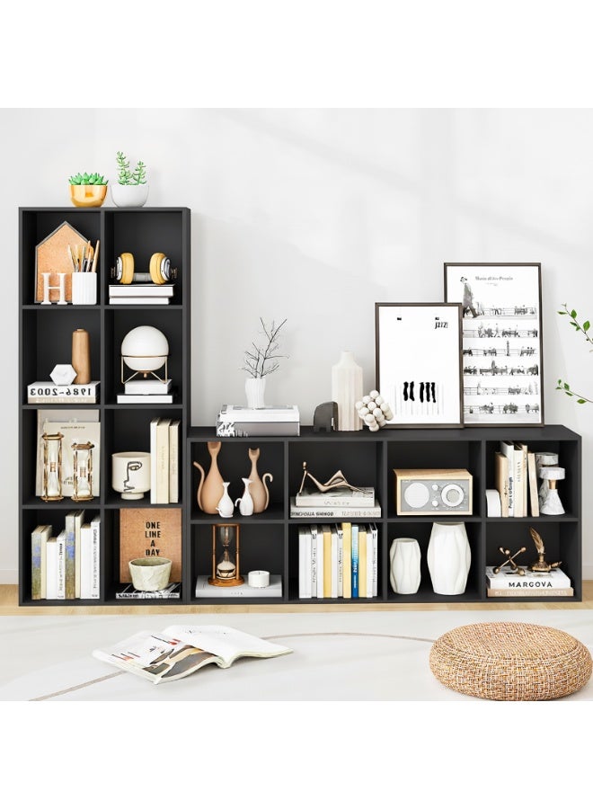 ACPLAY Open Cube Low Bookcase,2-Tier Freestanding Storage Display Cabinet Organizer with Legs for Home Office, 8-Cubes Open Shelf Short Bookshelf - Image 4