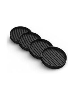 Excefore 4 PCS Anti Skid Caster Cups, Furniture Caster Cups, Furniture Floor Protectors, 3x3 Black Round Rubbe Non Slip Furniture Pads, Suitable for Cabinet Sofa Table Chair  - Image 1