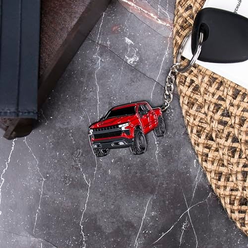 FOUR WHEEL BEAST Chevy Keychain Compatible with Chevy Silverado 1500 Accessories - Truck Men Key Fob (Red) - Image 3