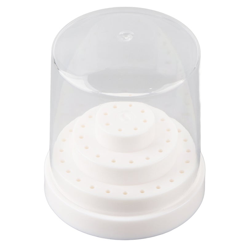 48 Slots Nail Drill Bit Case Holder Manicure Tool Organizer Display Stand White - Image 1