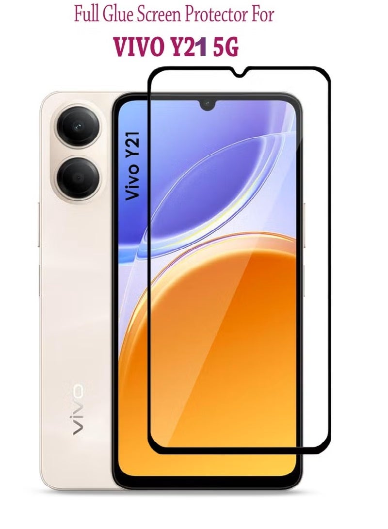 يويو تيك واقي شاشة زجاجي مقوى عالي الدقة لهاتف Vivo Y21 5G، مقاوم للخدوش، مضاد لبصمات الأصابع، خالٍ من الفقاعات، متوافق مع الجرابات، فيلم زجاجي مقوى 9H لهاتف Vivo Y21 5G 2026. - Image 1