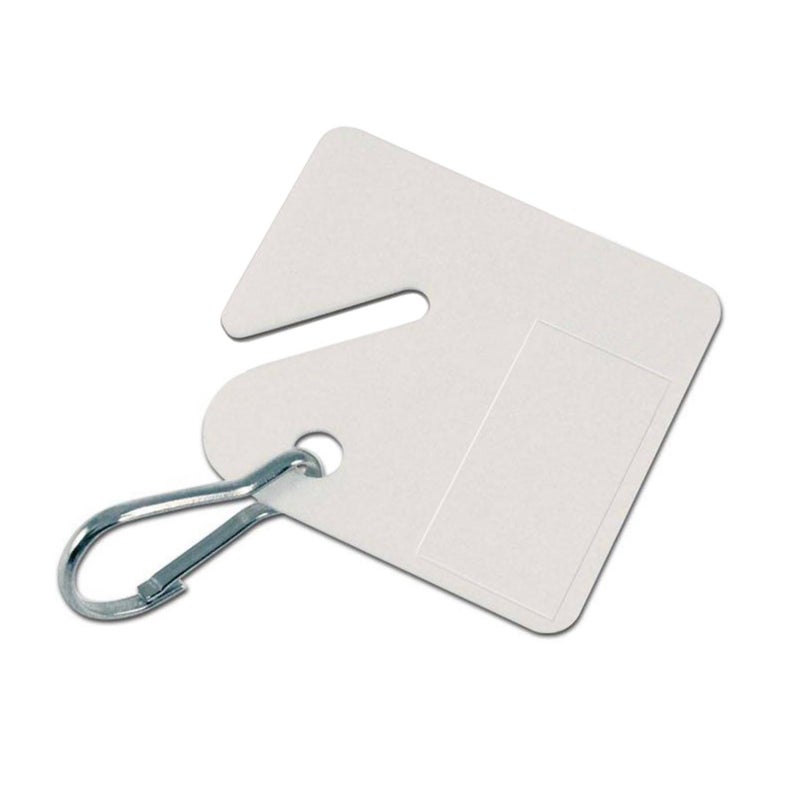 Lucky Line Square Slotted Cabinet Key Tag with Hook, 20 Pack, White (25900) - Image 2
