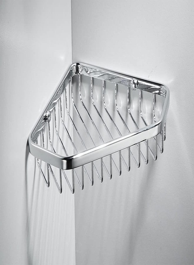 SANLIV Corner Shower Caddy Basket,Shampoo Holder for Shower Wall,Inside Shower Shelf Bathroom Organizer,Solid Brass Material in Polished Chrome - Image 1