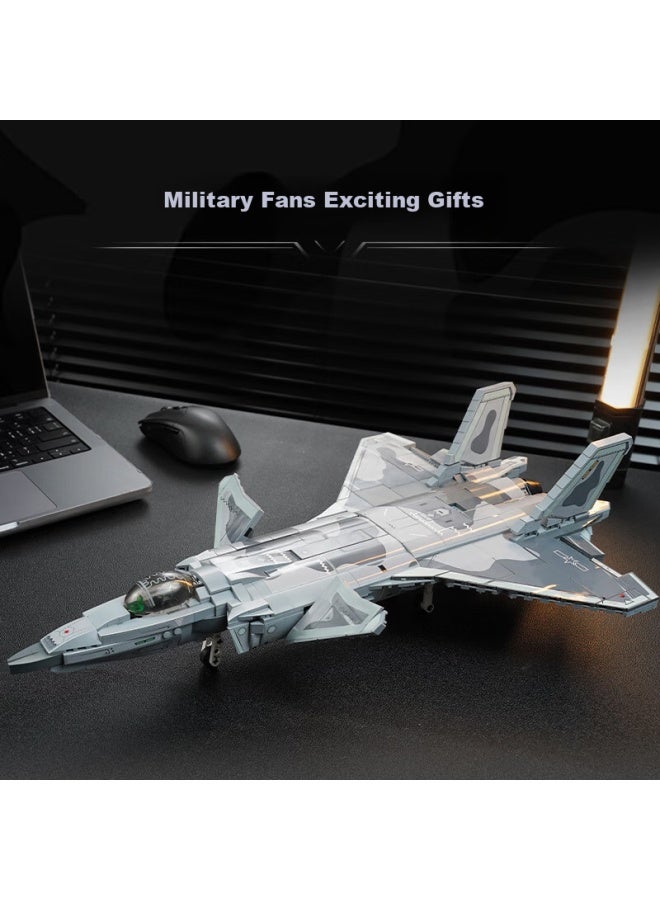 Keeppley Military Building Blocks Enlightening Toy J-20 Stealth Fighter - Camouflage Version - Image 3