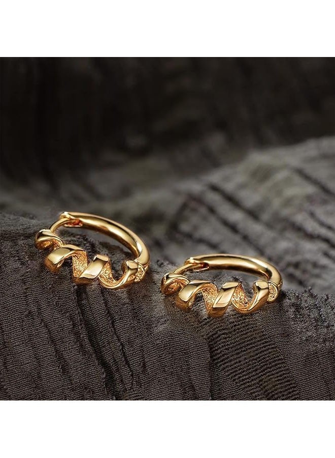 Mevecco Women Huggie Earrings Gold Hoop Sleeper 14K Gold Filled Small Simple Handmade Hypoallergenic Everyday Jewelry - Image 5