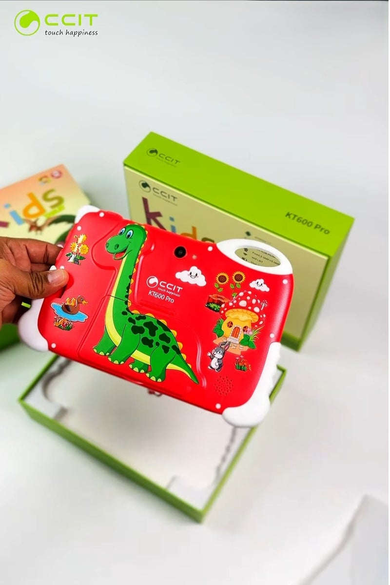 سي سي اي تي تابلت CCIT KT600 Pro، شاشة 7 بوصة، يعمل بنظام أندرويد | ذاكرة وصول عشوائي (RAM) حافظة 4 جيجابايت، وذاكرة قراءة فقط (ROM) 128 جيجابايت | ثماني النواة | وواي فاي | البطارية 3000 مللي أمبير/ساعة | جراب واقي / نظارة ثلاثية الأبعاد / ساعه صغيره للأطفال / ألعاب اطفال - لون أحمر - Image 1