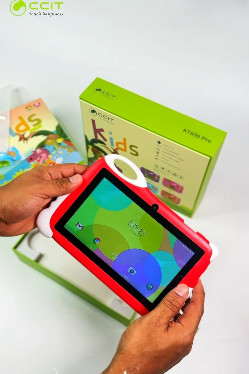 سي سي اي تي تابلت CCIT KT600 Pro، شاشة 7 بوصة، يعمل بنظام أندرويد | ذاكرة وصول عشوائي (RAM) حافظة 4 جيجابايت، وذاكرة قراءة فقط (ROM) 128 جيجابايت | ثماني النواة | وواي فاي | البطارية 3000 مللي أمبير/ساعة | جراب واقي / نظارة ثلاثية الأبعاد / ساعه صغيره للأطفال / ألعاب اطفال - لون أحمر - Image 5