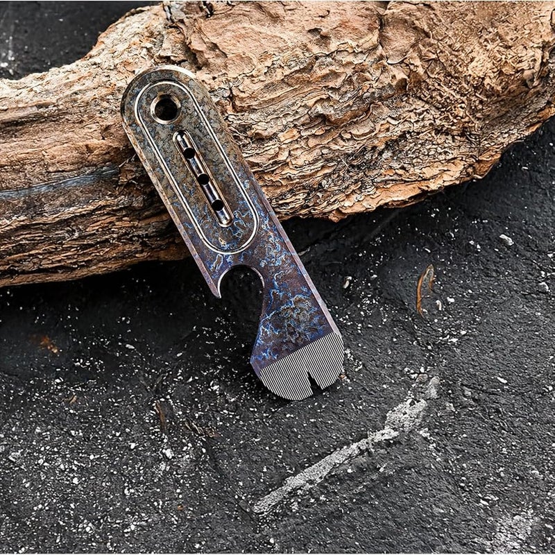 Titanium Alloy Portable Pry Bar Keychain Tool With Retractable Bottle Opener For Outdoor Use - Image 4