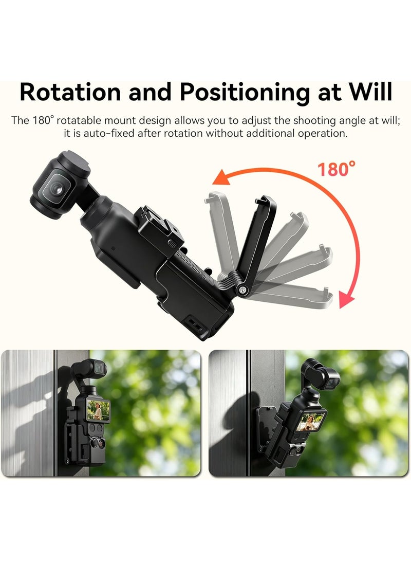AMAZEAR Pocket 4 Magnetic Mount Stand Compatible with DJI Osmo Pocket 4/3/Xtra Muse, Pocket4 Accessories Adapter Clamp Magnet Suction Case Holder on Desktop/Vertical Surface, 180° Adjustable Handle - Image 5