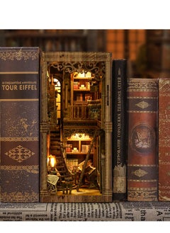 CALL PLAY Antique Book Nook DIY Kit - Wooden Bookshelf Insert Model for Adults & Teens, 3D Puzzle Bookend with Vintage Library Design, Creative Gift for Book Lovers  - Image 3