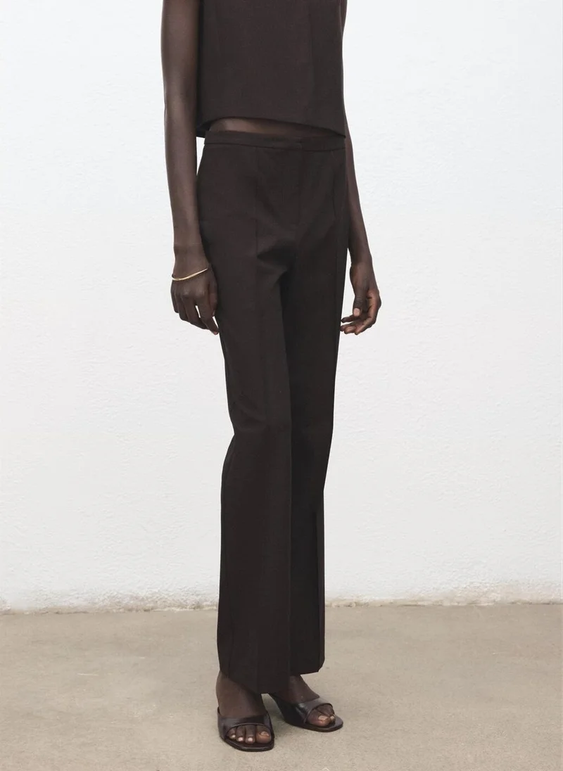 MANGO Low-rise flared trousers
