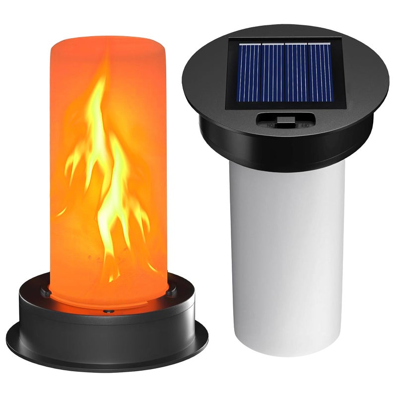 yulloyello 2 Pack Solar Light Replacement Top with Flickering Flame, Waterproof Solar Light Parts for Hot Air Balloon Lanterns (Fits 2.87 to 3.35 Inch Openings) Replacement Kit for Outdoor Decor Garden Patio - Image 1