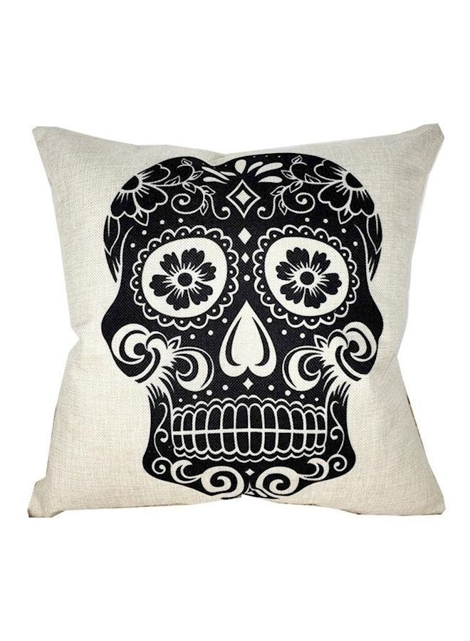 NIBEMINENT Skeleton Throw Pillow Case White/Black 45x45centimeter - Image 1