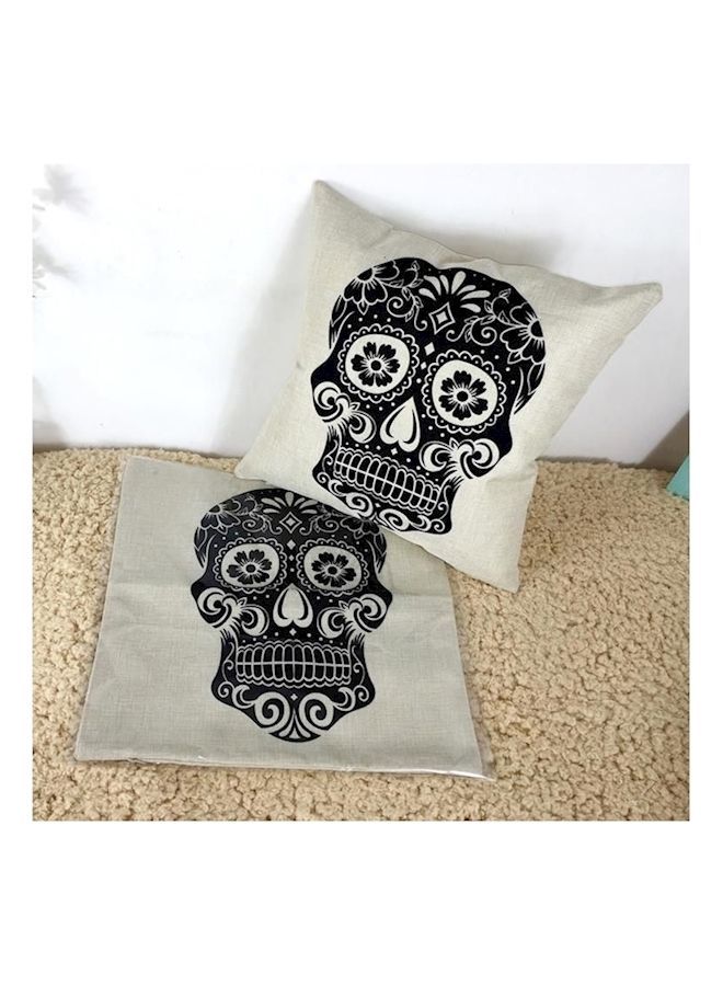 NIBEMINENT Skeleton Throw Pillow Case White/Black 45x45centimeter - Image 2