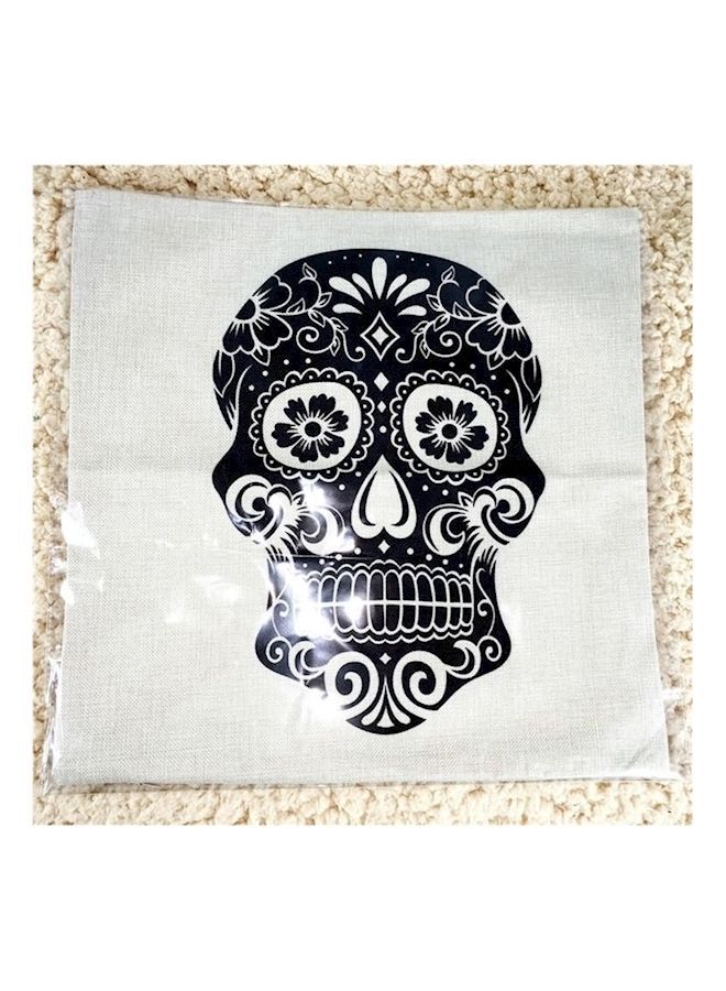 NIBEMINENT Skeleton Throw Pillow Case White/Black 45x45centimeter - Image 3