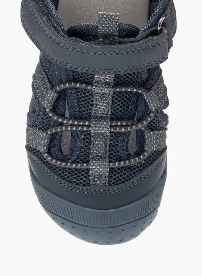 LBL by Shoexpress GREY Mesh Detail Sandals With Hook And Loop Closure for Men | Best Price UAE