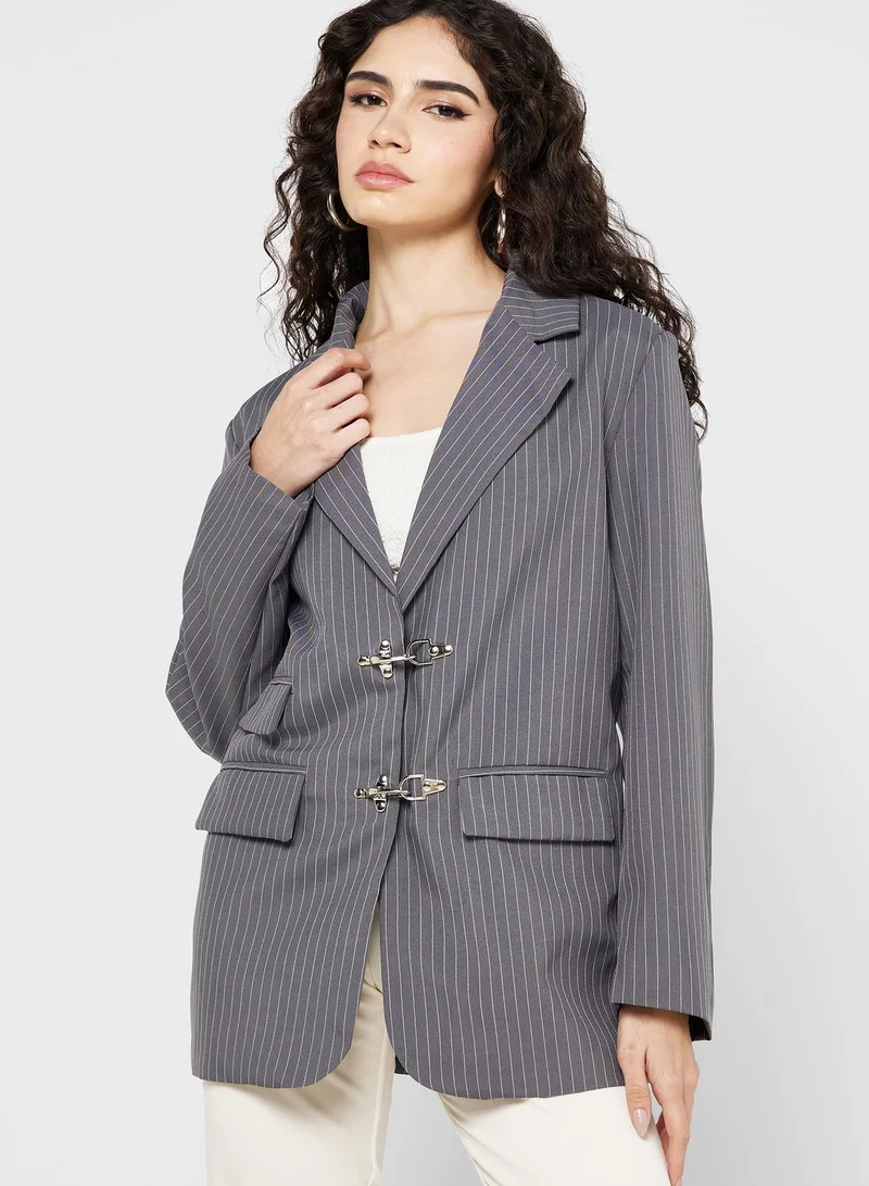 ELLA Single Breasted Striped Blazer