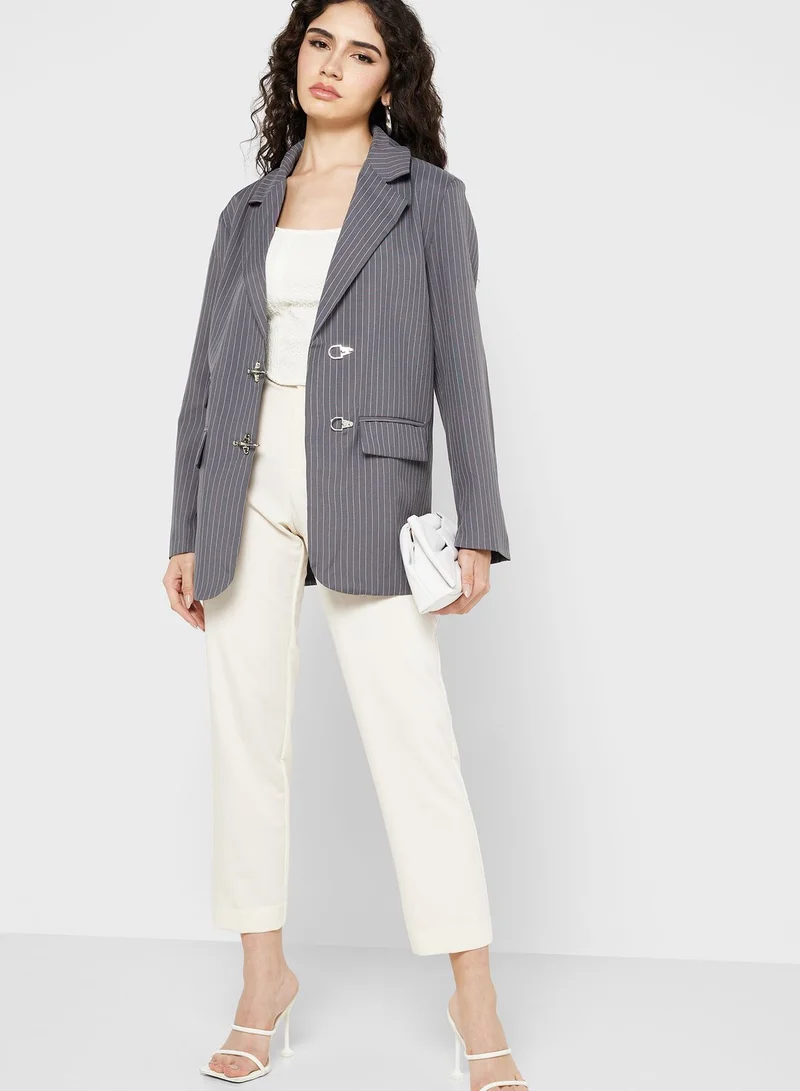 ELLA Single Breasted Striped Blazer