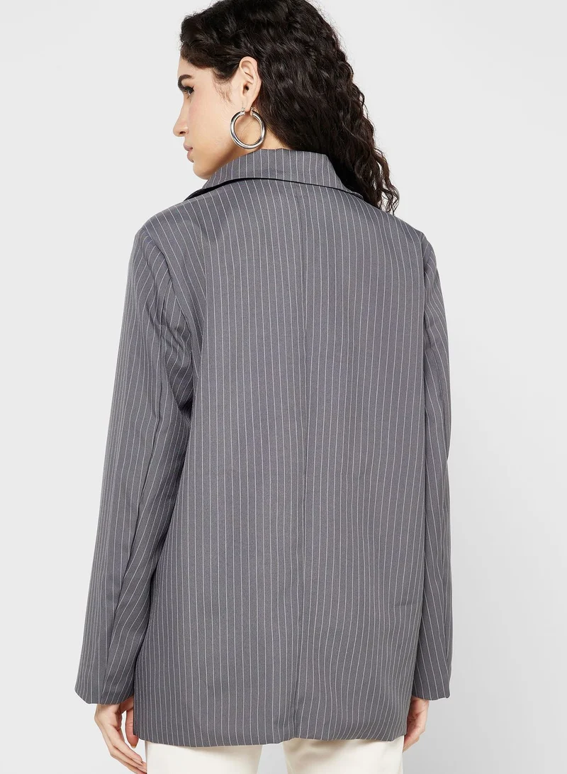 ELLA Single Breasted Striped Blazer