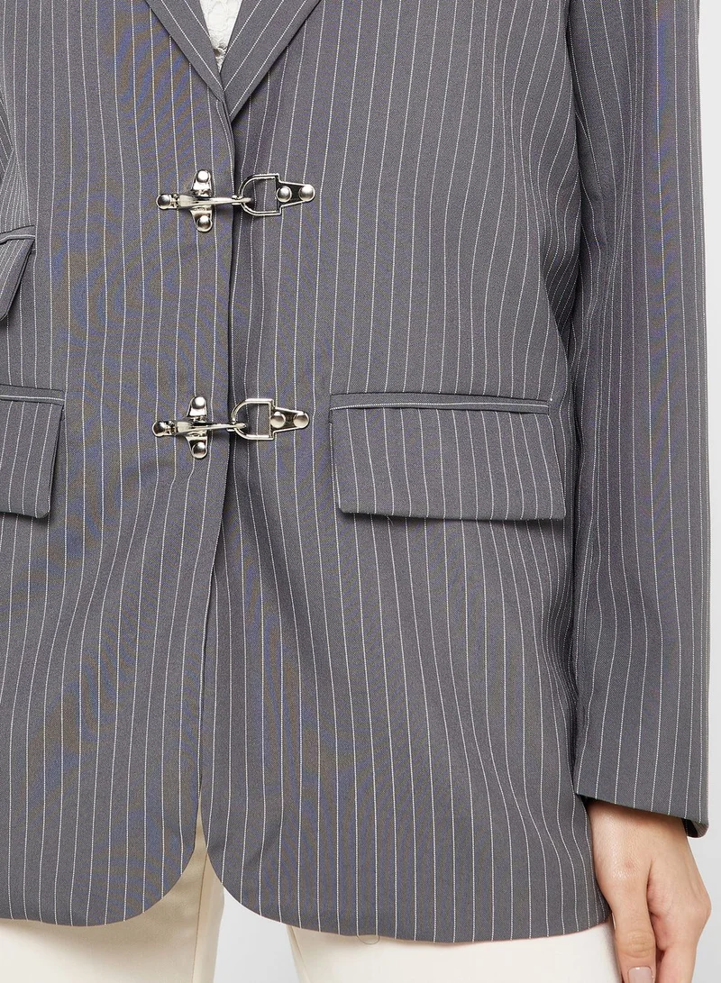 ELLA Single Breasted Striped Blazer