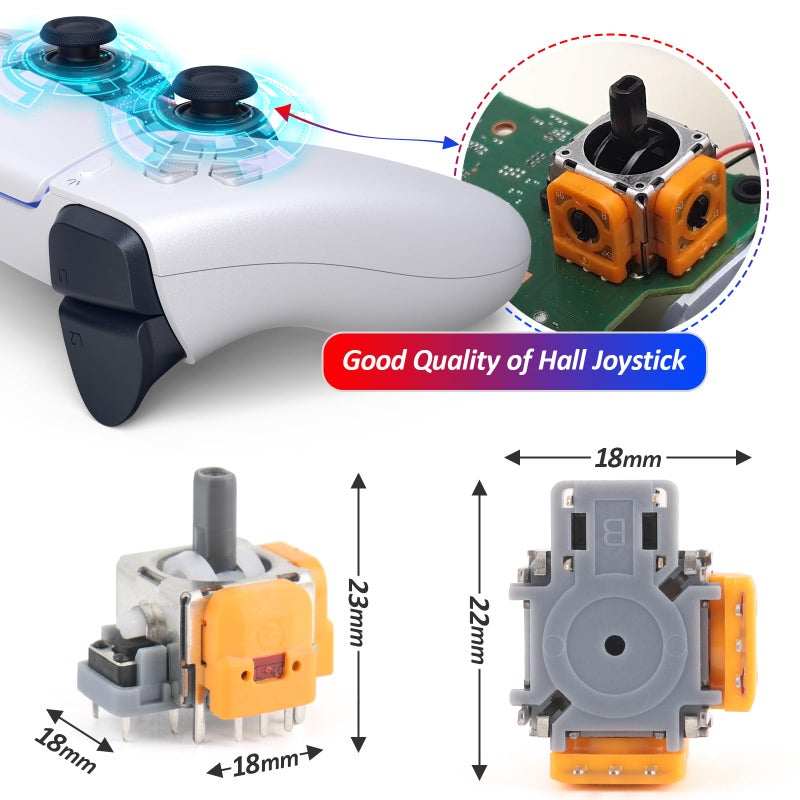 YWLRONG Joysticks for PS5 Hall Effect Joystick Replacement for Sony PlayStation 5 PS5 3D Analog Sensor Module for PS5 Joystick Thumb Stick Controller Accessories Parts with Repair Tools(4Pack) - Image 5