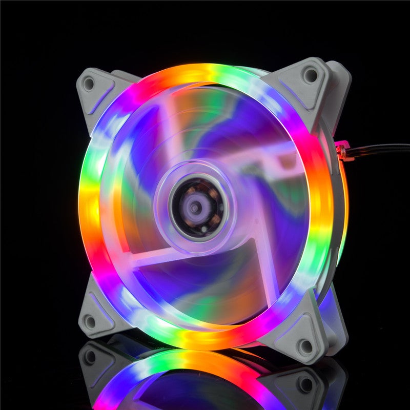 Aurora Eclipse 16LED 12025 Dual Ring PC Case FanDouble Ring White Frame Rainbow Double Ring White Frame Rainbow 