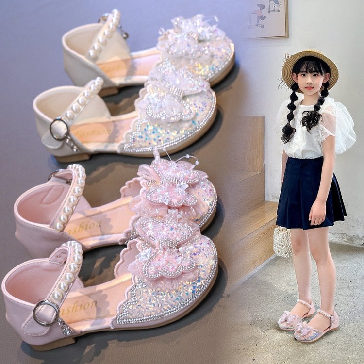 Girls Princess Shoes 2025 Spring New Soft Bottom Crystal Baby Shoes Children'S Performance Princess Shoes - Image 2