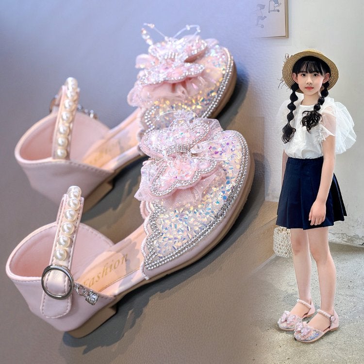 Girls Princess Shoes 2025 Spring New Soft Bottom Crystal Baby Shoes Children'S Performance Princess Shoes - Image 3