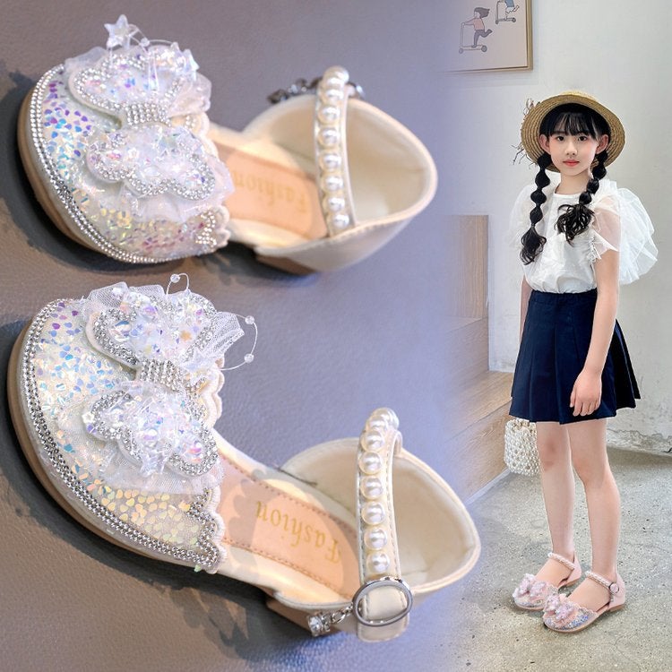Girls Princess Shoes 2025 Spring New Soft Bottom Crystal Baby Shoes Children'S Performance Princess Shoes - Image 4
