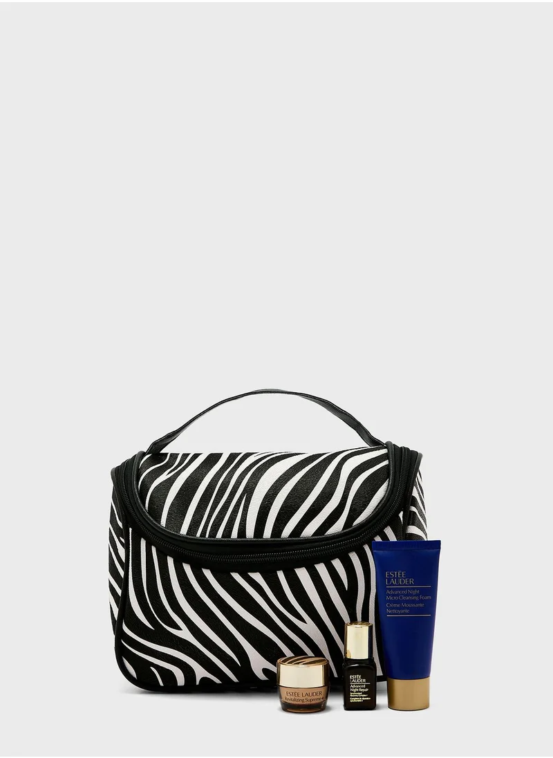 Ginger Zebra Print Makeup Bag