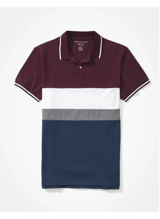 امريكان ايجل Color Block Pique Polo