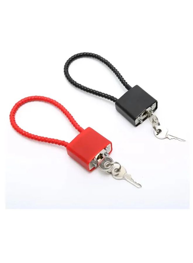 Red 3 3 Inch Keyed Alike Steel Cable Padlock Flexible Anti Theft Lock for Bicycles Gates - Image 4
