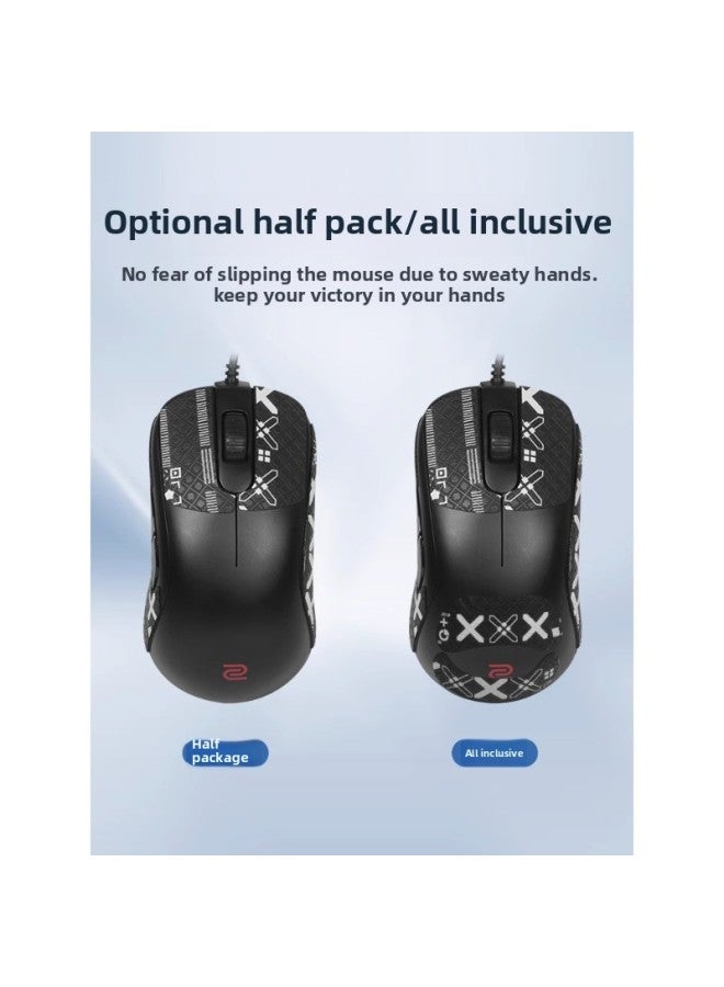 Suitable For Zhuowei Mouse Anti-slip Sticker S1-C S2-C Anti-slip Sticker All-inclusive Sweat-absorbent Sticker Back Sticker Side Skirt Key-Color:Black Football Pattern [half Pack]]  - Image 5