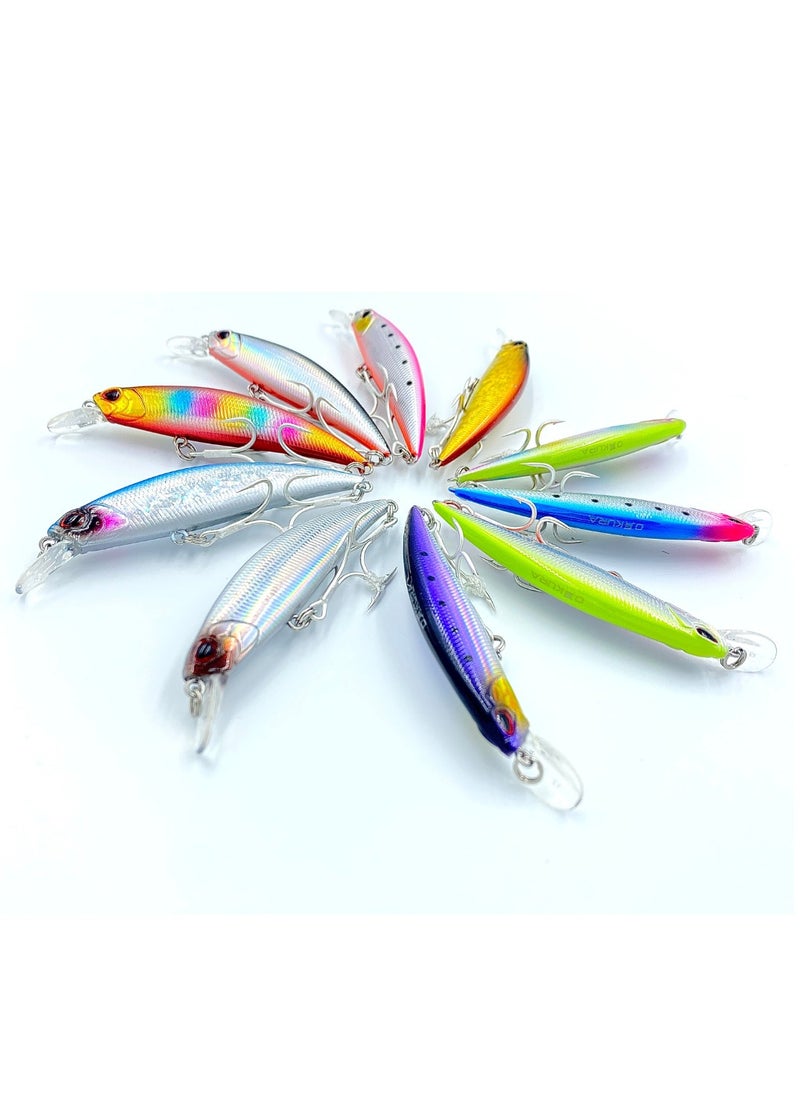 oakura Brute Fishing Lure Bkk Triple Hook - 90Mm Length, 19G Weight, Vibrating Sinking Action, Low Air Resistance Design, 10 Mesmerizing Colors  - Image 2