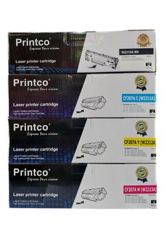 4-Colour 207A Toner set For HP Pro M255/M283fdw/M283fdn Multicolour W2210 Black W2211A Cyan W2212A Yellow W2212A Magenta(with chip)