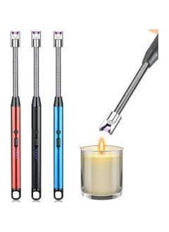 Generic Rechargeable Electric Lighter with Safety Switch, Long Windproof Flameless Electronic Lighter for Candles, Grill, Gas Stove, Kitchen, Camping  - Image 1