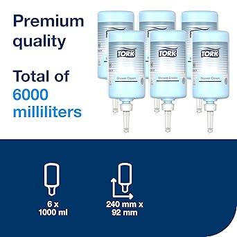 Tork Shower Cream Liquid S1 Unisex Fragrance 6 x 1000ml 420601 - Image 2