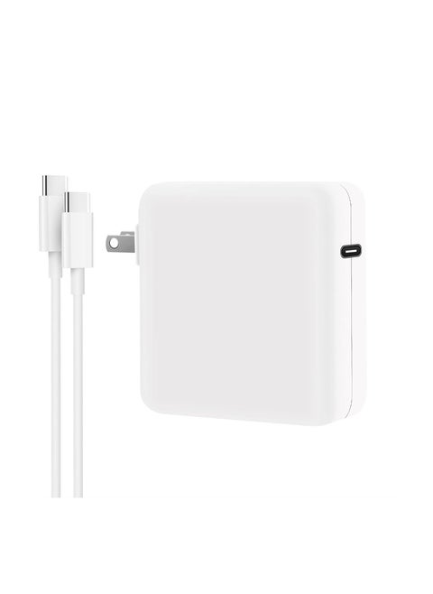 ZR 96W USB Type-C Charger for MacBook Pro Compatible with Mac 13, 14, 15, 16-inch, Mac Air, iPad, Thunderbolt 3 Fast Charging Power Adapter, USB Type-C to 22m Charging Cable, White.