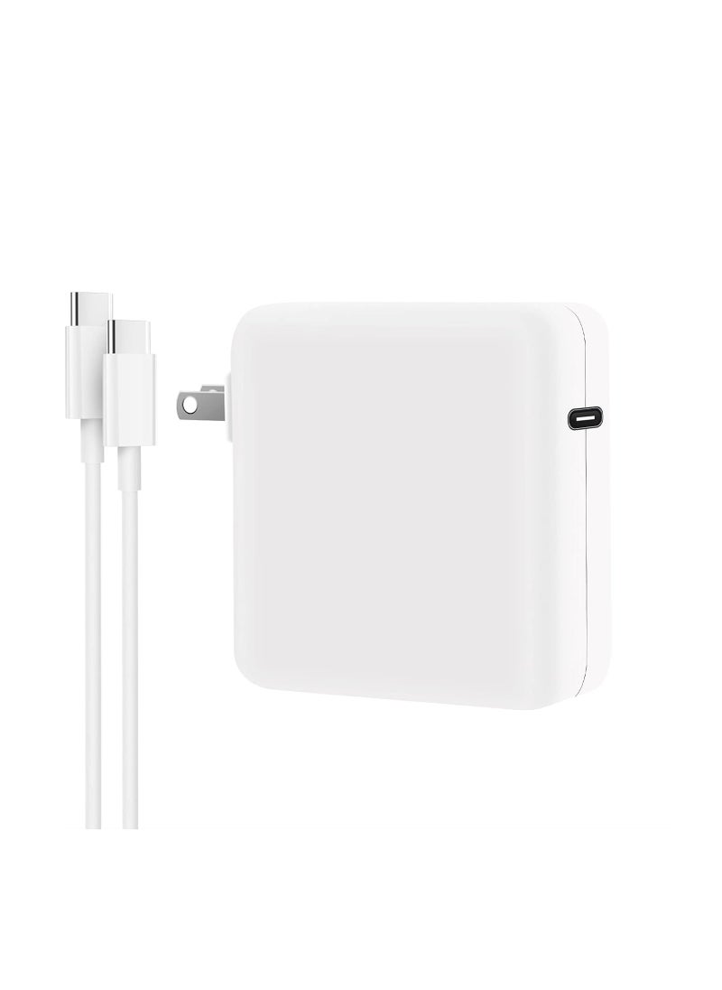 ZR 96W USB Type-C Charger for MacBook Pro Compatible with Mac 13, 14, 15, 16-inch, Mac Air, iPad, Thunderbolt 3 Fast Charging Power Adapter, USB Type-C to 22m Charging Cable, White.